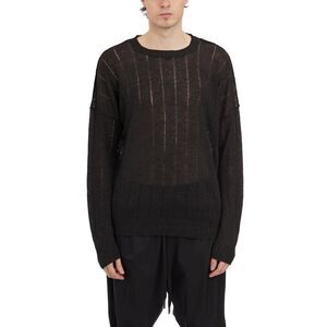ISABEL BENENATO Men's Sheer Knit Sweater Men BLACK Sweaters & Cardigans